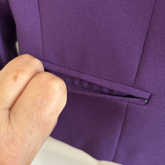 Purple Vtg Bert Newman Crop Bolero Jacket Blazer Petite size 6 - Picture 6 of 11